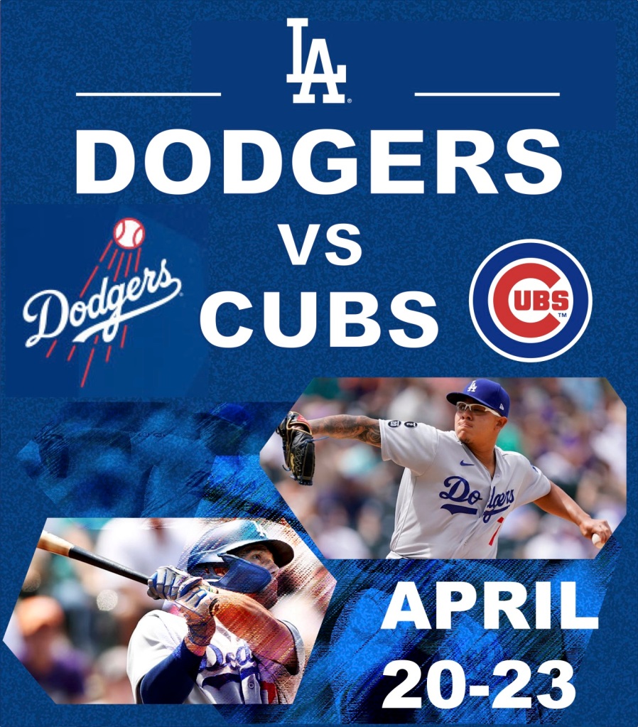 Dodgers vs Cubs promo graphic April 2023