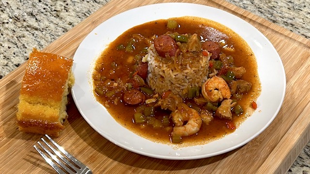 Creole Gumbo with Shrimp, Chicken, and Smoked Sausage