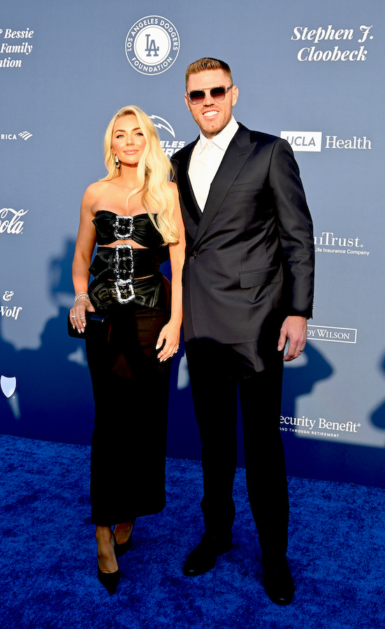 Freddie-and-Chelsea-Freeman attend The Los Angeles Dodgers Foundation's 2024 Blue Diamond Gala
