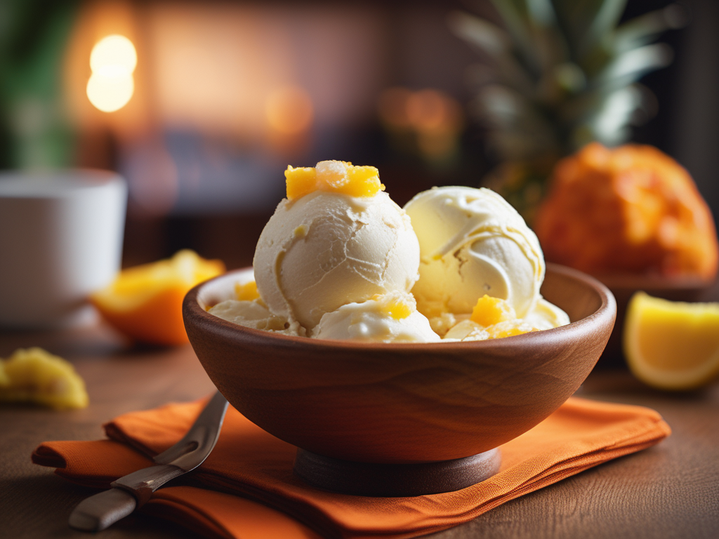 Easy Homemade No Churn Vanilla Ice Cream with Pineapple: Summer Dessert Idea